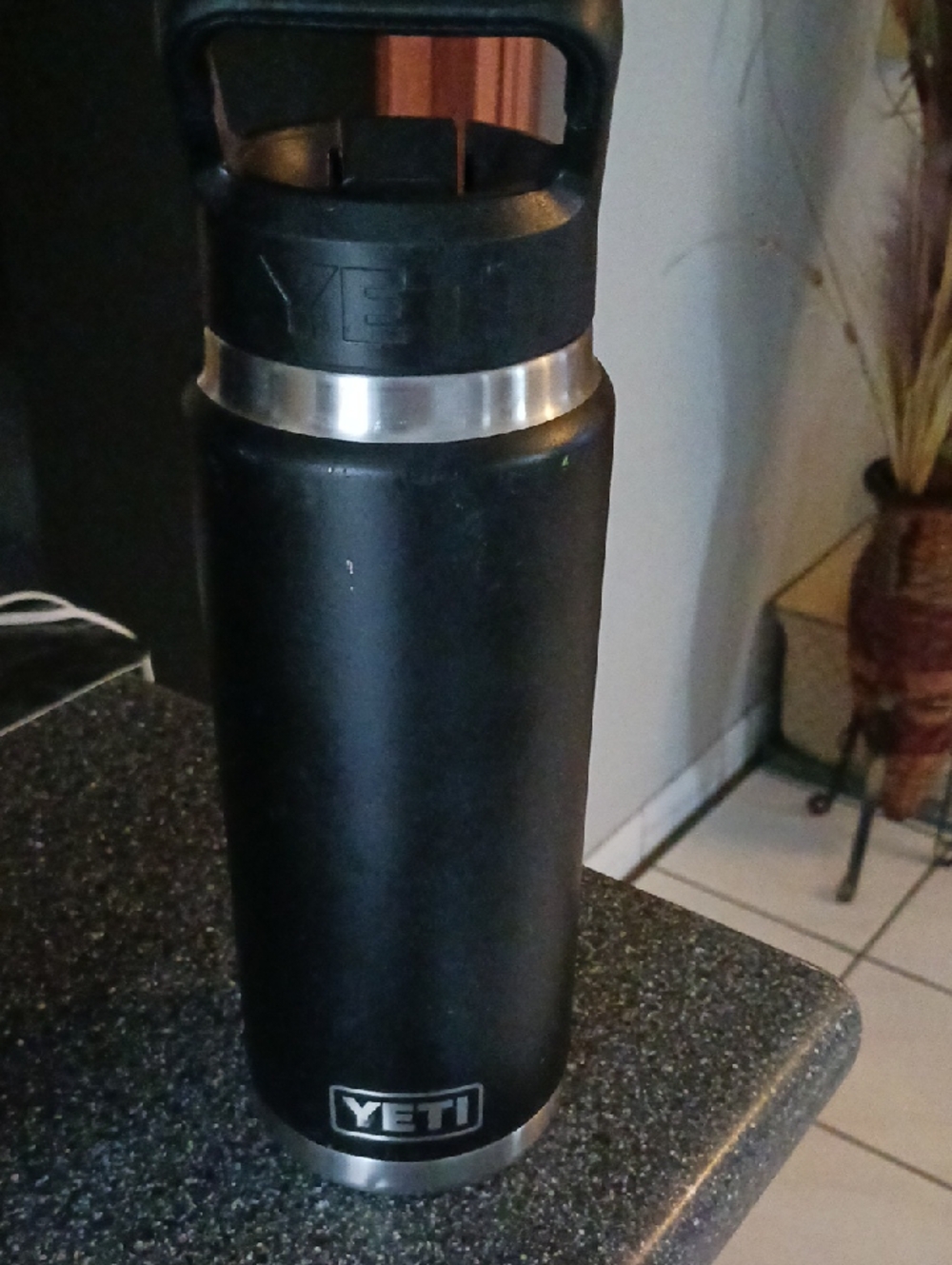 Yeti Black and Silver Insulated Travel Bottle